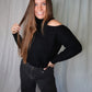 Giving You The Cold Shoulder Sweater
