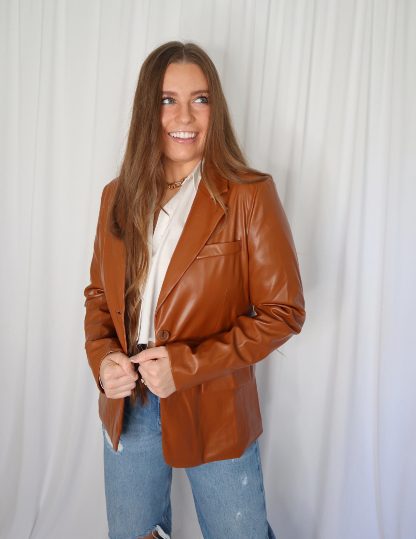 Lennon Leather Blazer